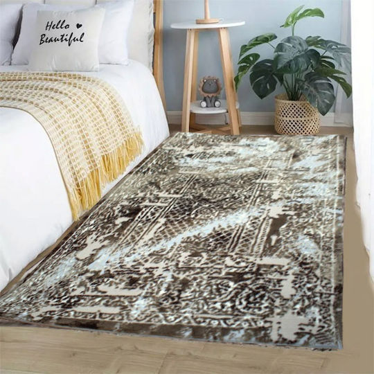 SpitiBazaar Set Modern Covoare pentru dormitor Beige Brown SB-00139 3buc