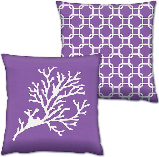 Aberto Design Μαξιλάρι Καναπέ Purple 2τμχ 43x43εκ.