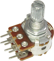 100k Pcb Mount & Panel Mount Διπλό Λογαριθμικό Ένταση Ήχου Log Potentiometer Α100k Τύπου Wh148 Dual Stereo