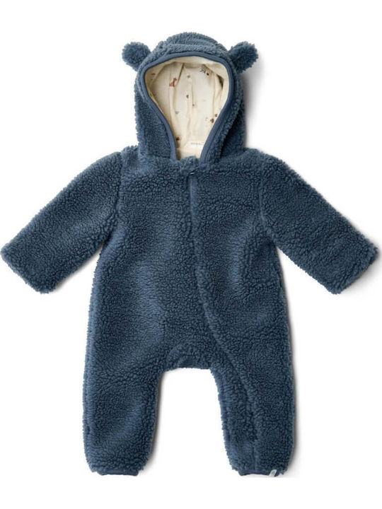Little Dutch Teddy Baby Bodysuit for Going Out Long-Sleeved Stone Blue