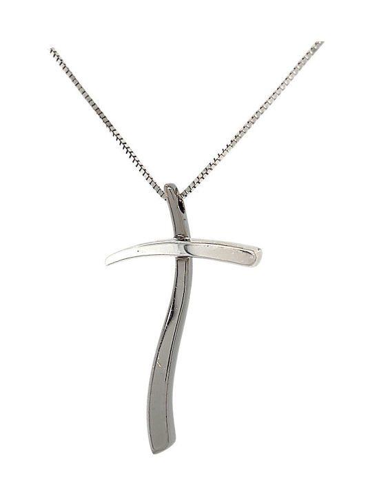 Xryseio Women's White Gold Cross 18K with Chain