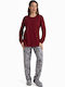 Relax Lingerie Winter Women's Pyjama Set Burgundy