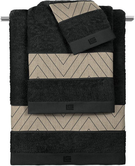 Guy Laroche Σετ Πετσέτες Μπάνιου 3τμχ Canyon Black Βάρους 500gr/m²