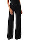 318 Shaping Women's Jean Pants Mid Rise In Wide Leg Style Black