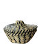 Yuk Decorative Basket Wicker with Lid White 20x20x13cm