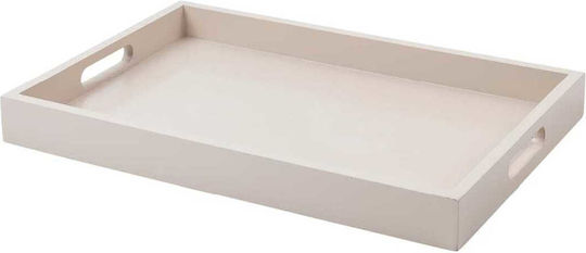 Yuk Wooden Rectangular Serving Tray with Handles in White Color 70x50cm WEL03WH 1pcs