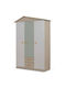 Drei Türen Schrank Bunt 130x57x204cm