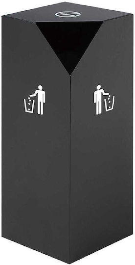 Temno Coș de Gunoi Metal Negru 60lt 1buc Temno Coș de Gunoi Metal Negru 60lt 1buc