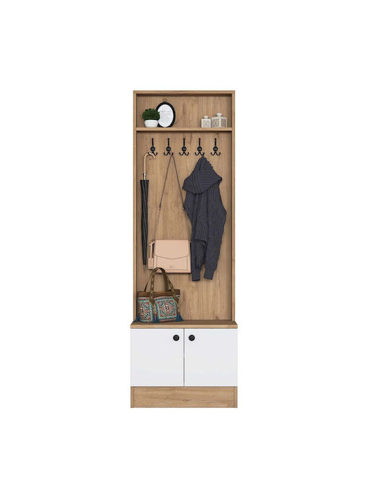 Mobilier de Intrare Walnut-white 59.8x35.5x182.8cm