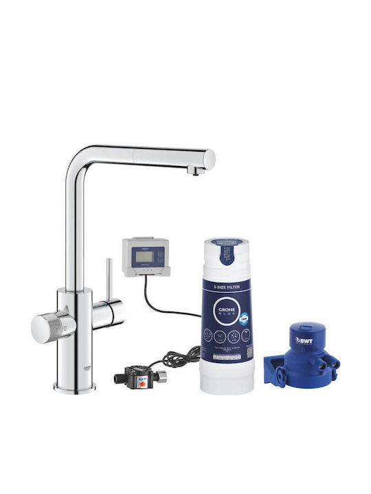 Grohe Kitchen Faucet Counter with Shower Blue