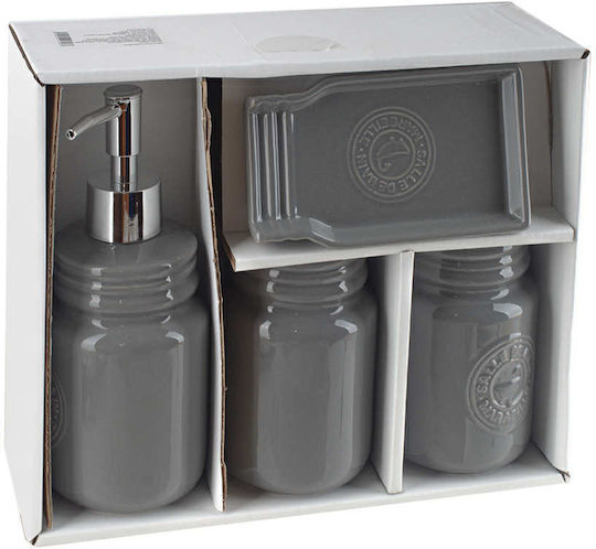 Viosarp Viosarp Ceramic Bathroom Accessory Set Gray 4 Pieces