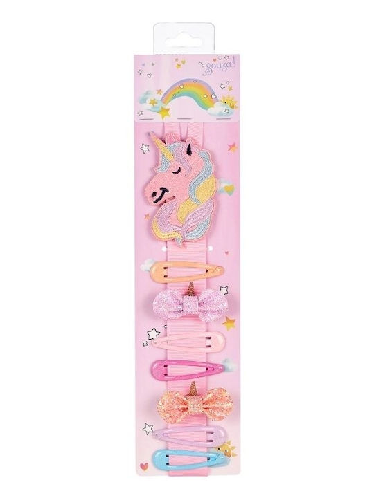 Unicorn Kinder Haarspangen mit Bobby Pin / Haarspange Einhorn 8 Stück
