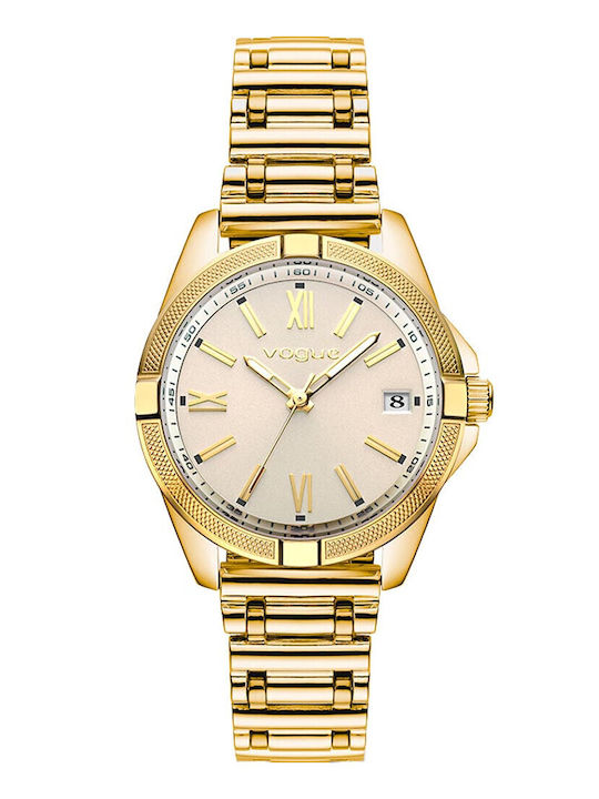 Vogue Mini Γυναικείο Ρολόι 34mm Μπαταρίας με Χρυσό Μεταλλικό Μπρασελέ