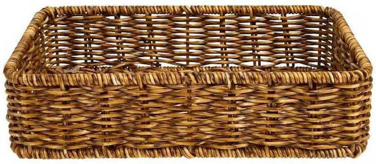 Rectangular Basket 19x13.5x7cm Rattan Dark Brown