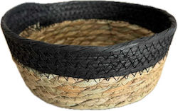 Coș de Pâine pentru Servit din Ratan Rotund Negru Φ17xυ8cm