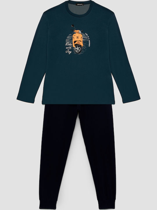 Minerva Men's Winter Pajamas Set Petrol Dark