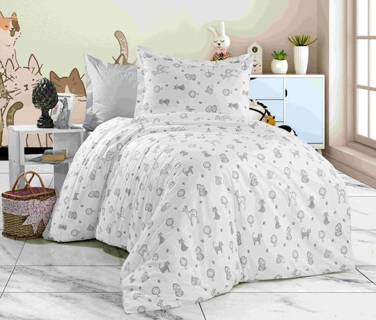 MayHome Baby Duvet Cover Set With Pillowcase Gray 120x160cm