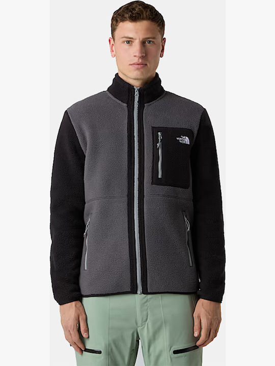 Yumiori Men's Fleece Cardigan Gray