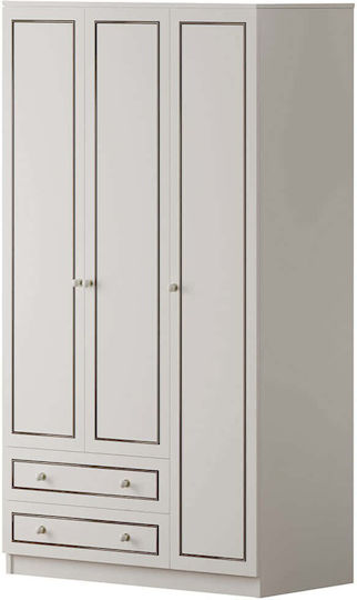 Τρίφυλλη Ντουλάπα White 105x52x180cm