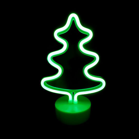 Illuminated Plastic Christmas Decorative Tree 26cm Battery Green