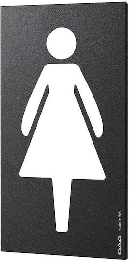 Πινακίδα Τοίχου Wc Μαύρη Woman 16x9εκ 600627
