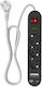 Crystal Audio Power Strip 3 Positions with USB-A