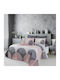 Cottonbox Husă de Pilotă Bumbac Dublă 200x230 Leron Gray/pink