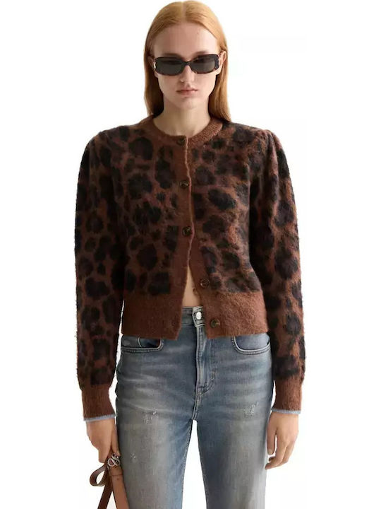 Scotch & Soda Jacquard Дамска плетена жилетка в Кафяв цвят