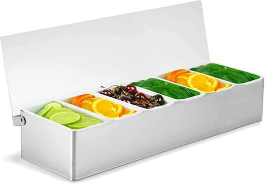 Container Lid Bar Stainless Steel 18/10 6 Independent Compartments