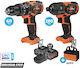 Krausmann US121-25SB Set Drill Driver & Impact Drill Driver & Impact Screwdriver 20V with 1 Battery 5Ah