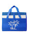 Aquablue Korbweide Strandtasche Blau