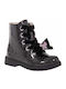 Fior Di Fiocco Kids Boots from Patent Leather with Zipper Black