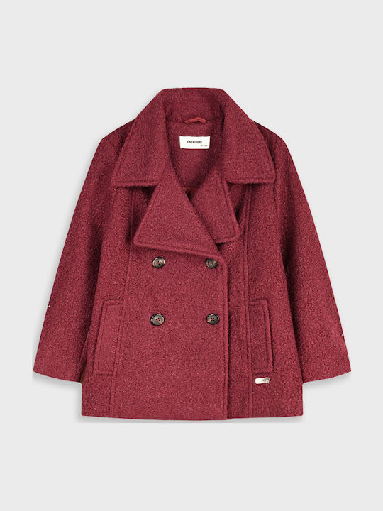 Kids Short Burgundy Coat