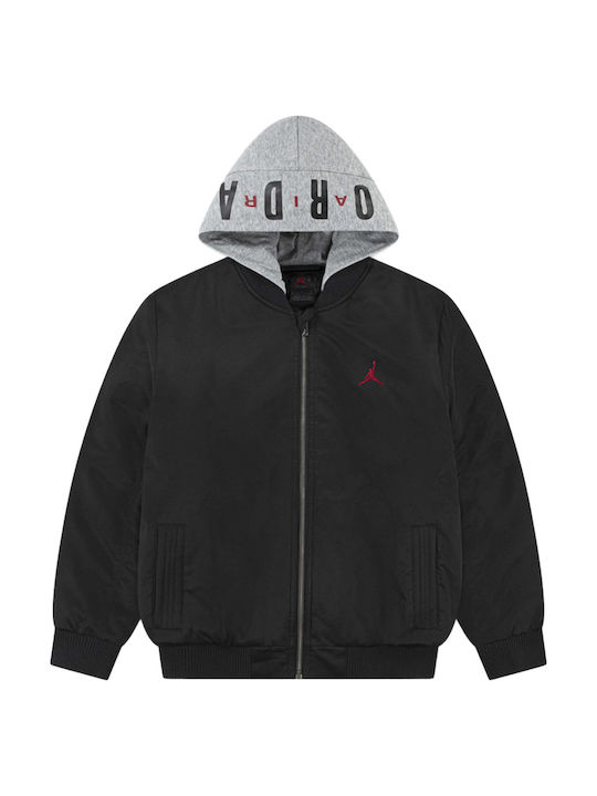Kids' Sports Jacket with Lining & Hood Black