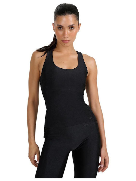 Functional Γυναικείο Crop Top Αμάνικο Μαύρο