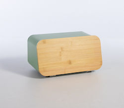 Nef-Nef Homeware Bread Basket with Lid Metallic Green 34.5x19x17cm