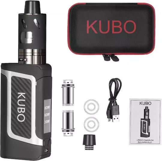 Electronic Cigarette Kubo Lz80w # 80 W Mod Kit 2000 Mah Box Mod 2000mAh 80W Μαύρο