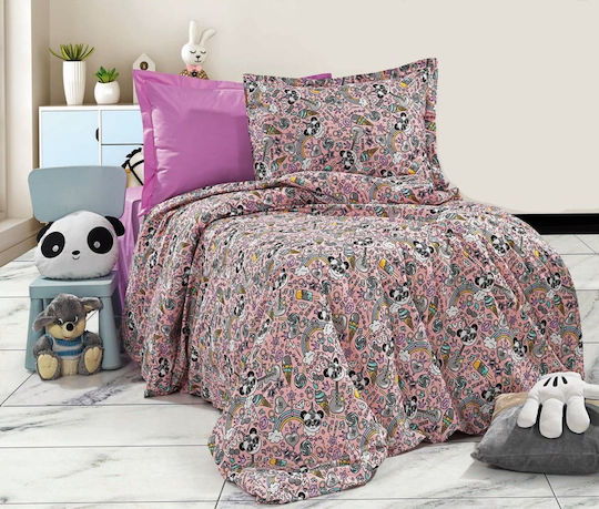 MayHome Baby Duvet Cover Set With Pillowcase Purple 120x160cm