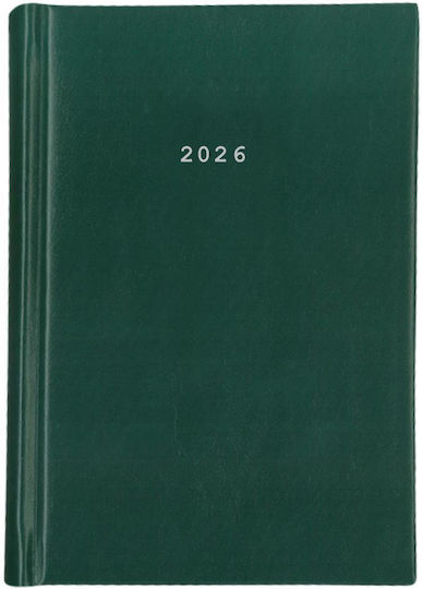 Next Ημερολόγιο 2026 Basic Ημερήσιο Δετό Πράσινο 17x25εκ Δυνατότητα Εκτύπωσης