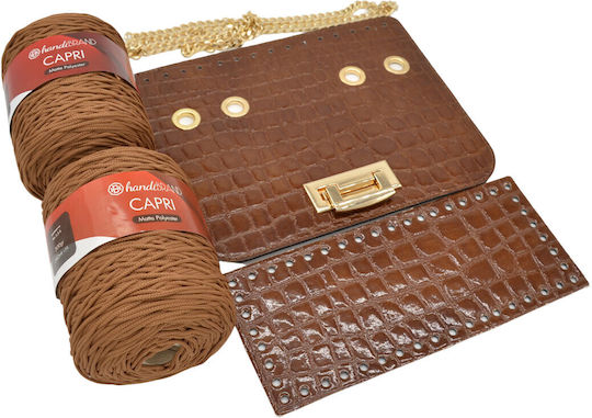 Glamour Cap Kit 25cm Lacquered Croco Tabac Brown Thread Capri 600g Tabac Brown