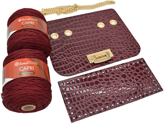 Glamour Cap Kit 25cm Lacquered Croco Burgundy Thread Capri 600g Burgundy