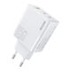 WK Charger Without Cable GaN with USB-A Port and 2 USB-C Ports 65W Power Delivery Whites (WP-U66)