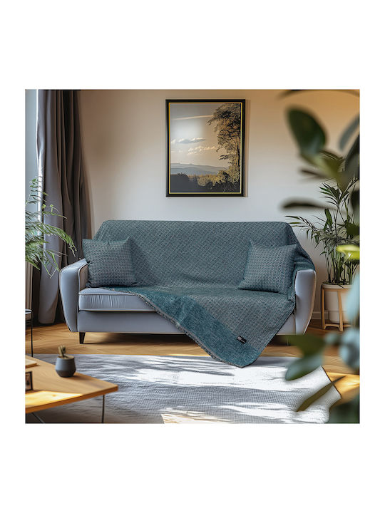 Beauty Home Σετ Ριχτάρια 2τμχ Chenille Πετρόλ