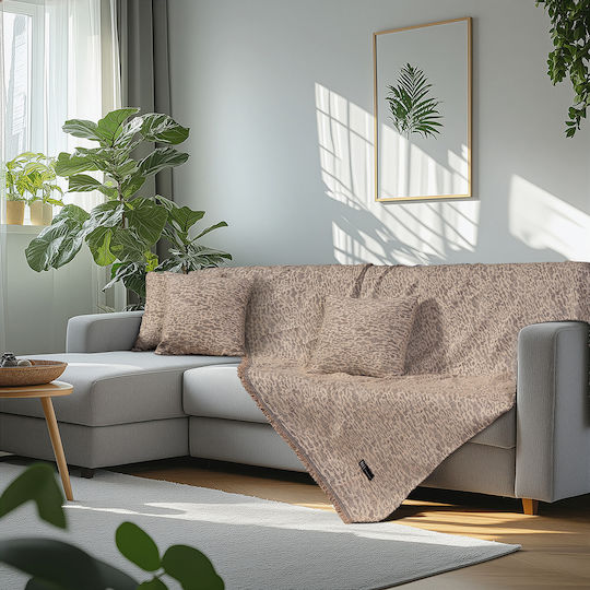 Beauty Home Throws Set 2 pcs Chenille Beige 8643Set2