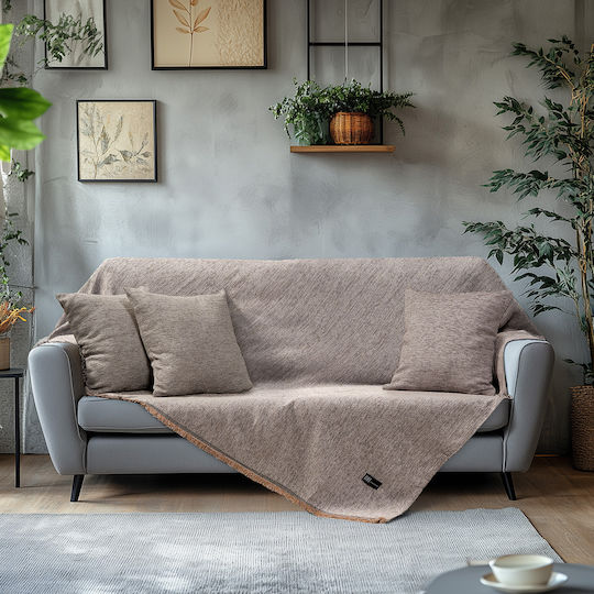 Beauty Home Ριχτάρι Πολυθρόνας Chenille 170x170εκ. Μπεζ