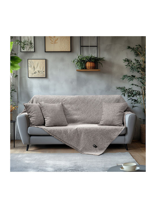 Beauty Home Ριχτάρι Πολυθρόνας Chenille 170x170εκ. Γκρι