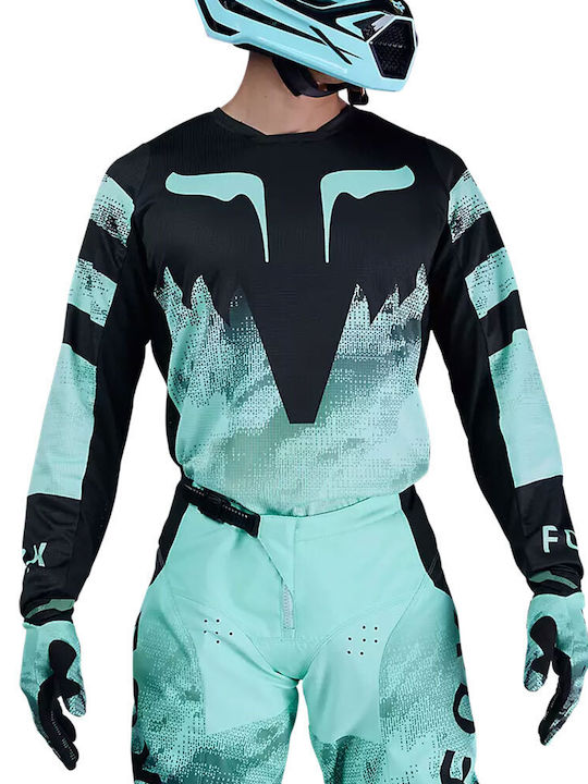Fox Pentru bărbați Tricou Motocross Mânecă lungă Turcoaz Culoare