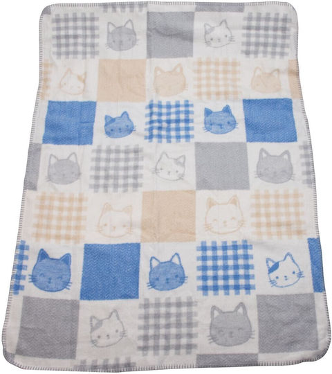Kamtex Baby Κουβέρτα Κούνιας Fleece Γαλάζια 90x120εκ.