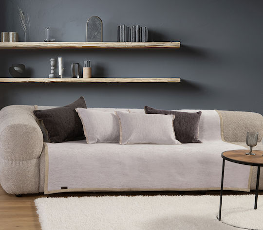 Nef-Nef Homeware New Tanger Τετραθέσιου Καναπέ Π180xΜ350cm N.l.grey/ecru