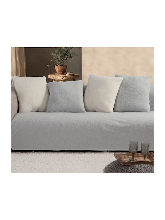 Nef-Nef Homeware Ριχτάρι Διθέσιου Καναπέ Γούνινο 180x250εκ. Silver